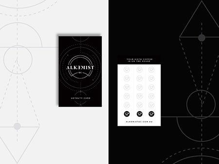 alkemist coffee businesscards design