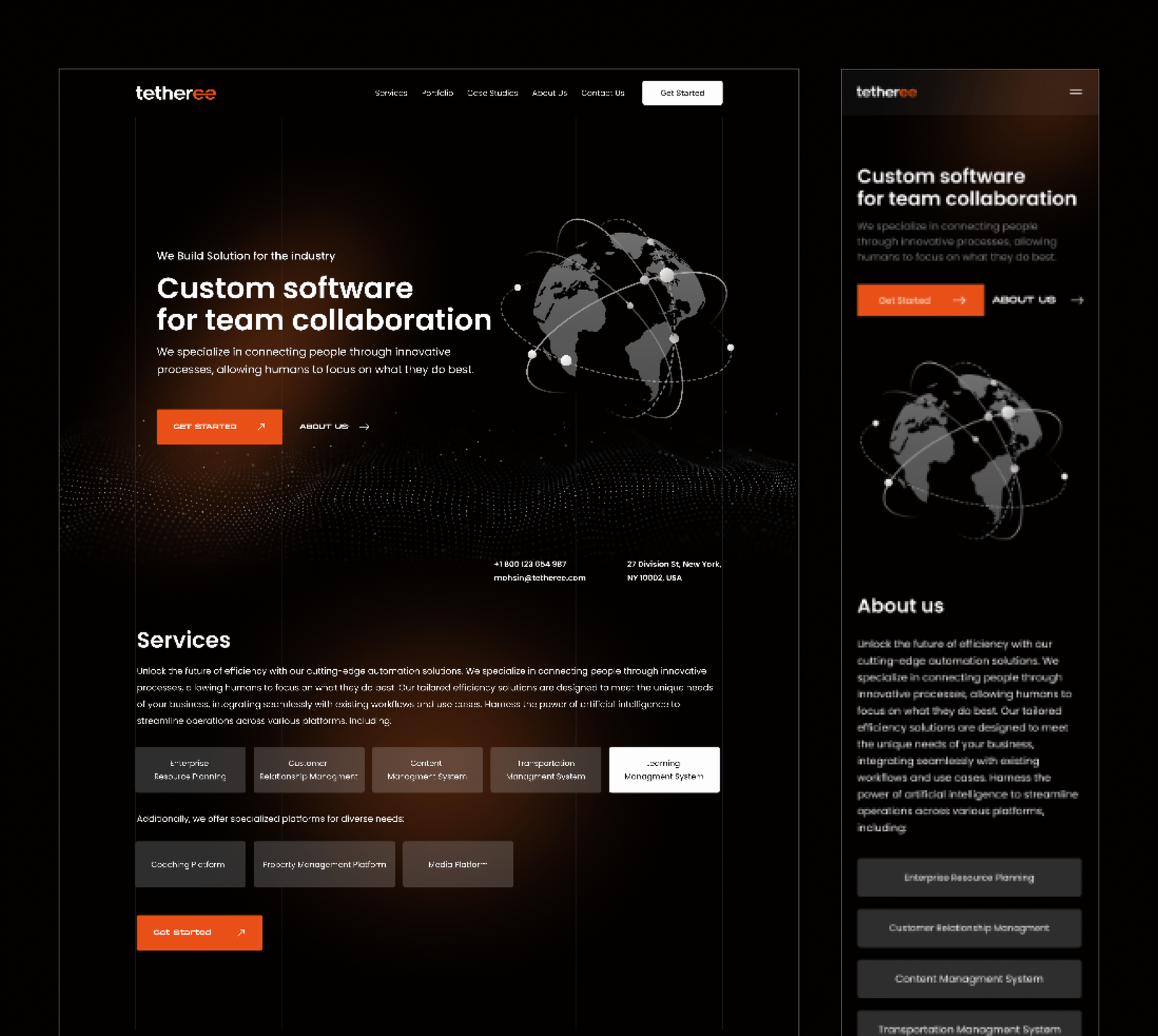 Tetheree / Website design fortune 500 1 lazy