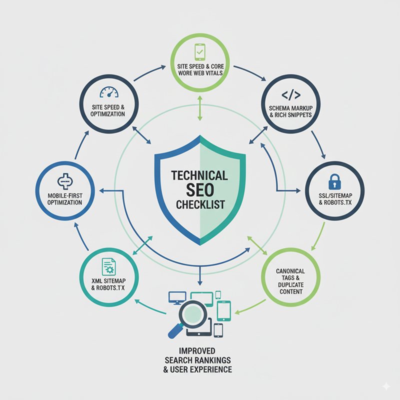Technical SEO checklist diagram